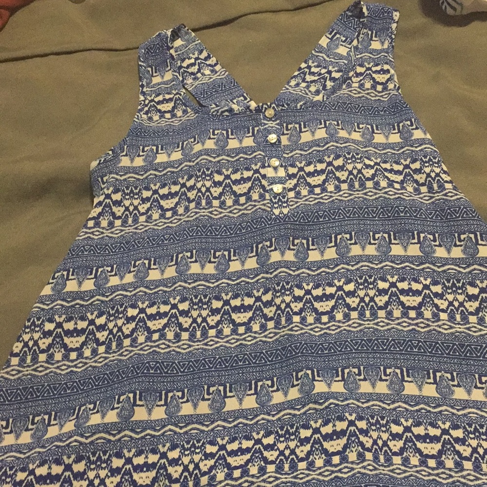 Blue and white Pink Republic tank